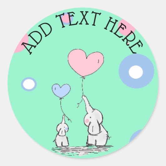 Elephant ThMED Baby shower Stickers (Voorkant)