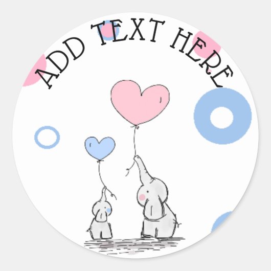 Elephant ThMED Baby shower Stickers (Voorkant)