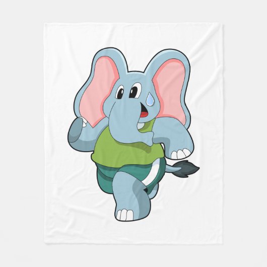 Elephant tijdens Running Fleece Deken (Voorkant)