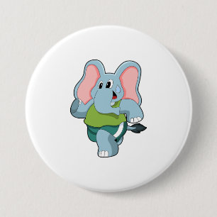 Elephant tijdens Running Ronde Button 7,6 Cm