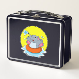 Elephant tijdens zwemmen met Lifebuoy