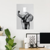 Elephant Toilet Paper Roll Print, Funny Bathroom Poster (Thuiskantoor)
