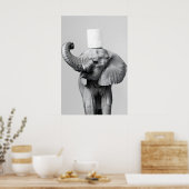 Elephant Toilet Paper Roll Print, Funny Bathroom Poster (Keuken)