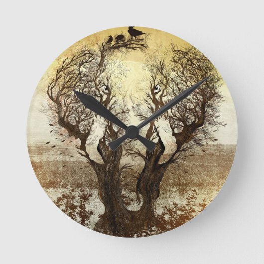 Elephant Tree Abstract Ronde Klok (Voorkant)