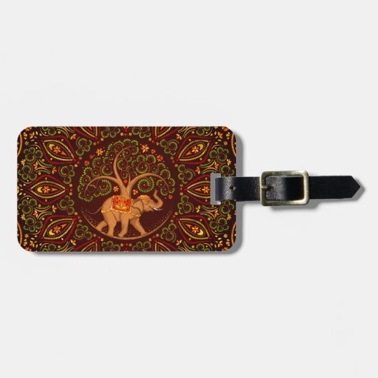 Elephant Tree of life in Mandala Bagagelabel (Voorkant horizontaal)