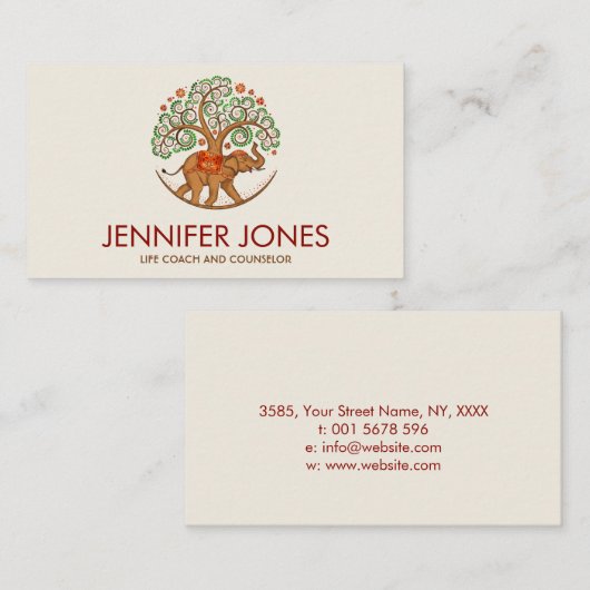 Elephant Tree of life Visitekaartje (Voorkant / Achterkant)