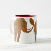 Elephant Tribal Art Design Mugs à deux tons (Devant gauche)
