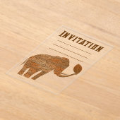 Elephant Tribal Kunstontwerp Acryl Uitnodigingen (Laagn)