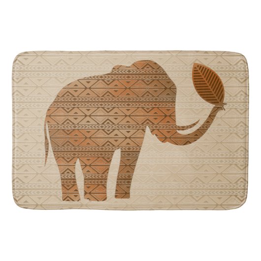 Elephant Tribal Kunstontwerp Badmat (Voorkant)