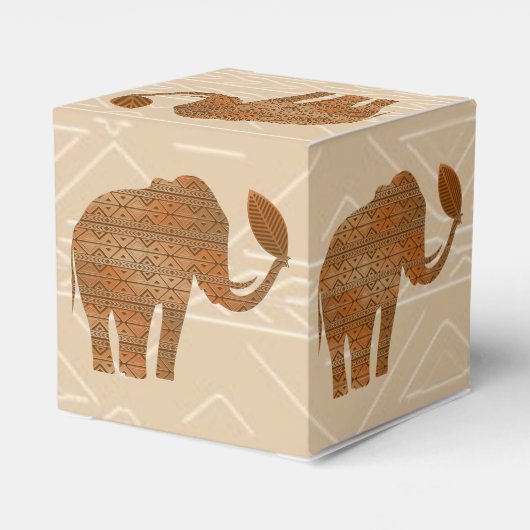 Elephant Tribal Kunstontwerp Bedankdoosjes (Achterkant)