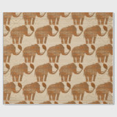 Elephant Tribal Kunstontwerp Cadeaupapier (Vlak)