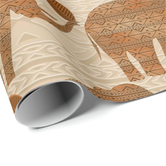Elephant Tribal Kunstontwerp Cadeaupapier (Rol Hoek)