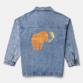 Elephant Tribal Kunstontwerp Denim Jacket (Achterkant)