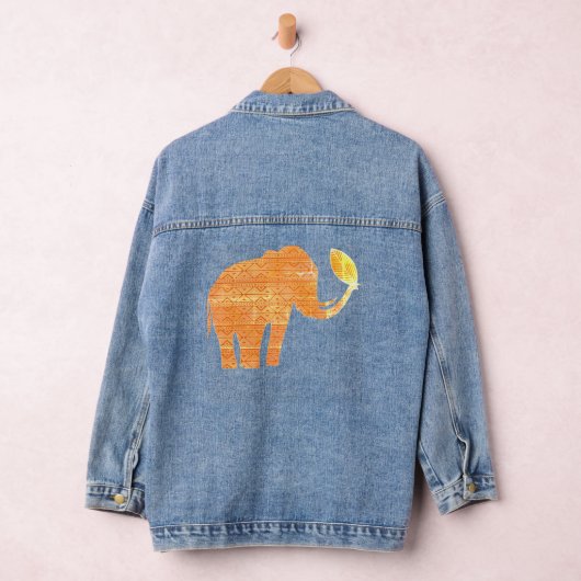 Elephant Tribal Kunstontwerp Denim Jacket (Hangar)