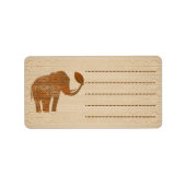 Elephant Tribal Kunstontwerp Etiket (Voorkant)