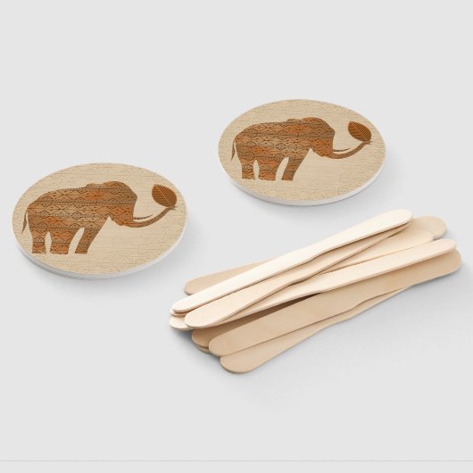 Elephant Tribal Kunstontwerp Handwaaier (Niet-gemonteerd)