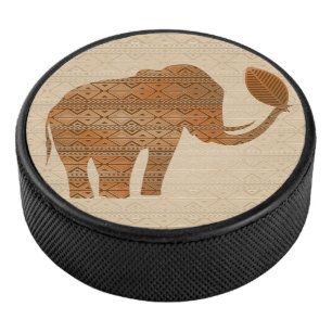 Elephant Tribal Kunstontwerp Hockey Puck