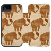 Elephant Tribal Kunstontwerp Incipio iPhone Portemonnee Hoesje (Agenda Open)