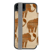 Elephant Tribal Kunstontwerp Incipio iPhone Portemonnee Hoesje (Agenda Achterkant)
