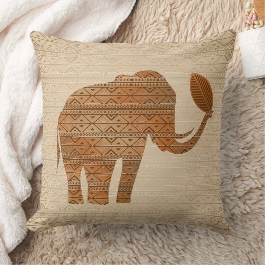 Elephant Tribal Kunstontwerp Kussen (Deken)
