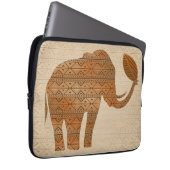 Elephant Tribal Kunstontwerp Laptop Sleeve (Voorkant Rechts)