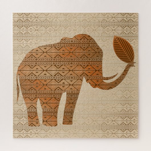 Elephant Tribal Kunstontwerp Legpuzzel (Verticaal)