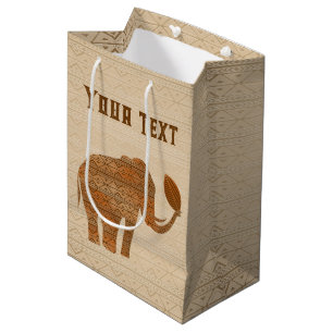 Elephant Tribal Kunstontwerp Medium Cadeauzakje