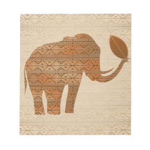 Elephant Tribal Kunstontwerp Notitieblok
