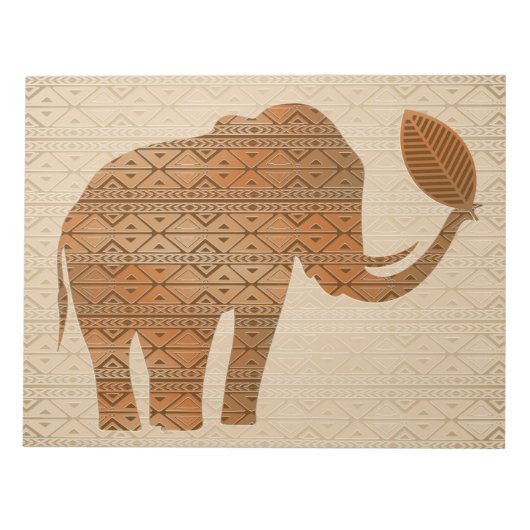 Elephant Tribal Kunstontwerp Notitieblok (Voorkant)