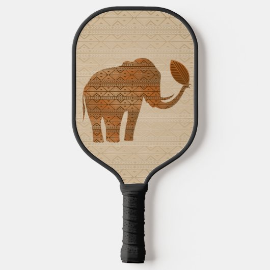 Elephant Tribal Kunstontwerp Pickleball Paddle (Achterkant)