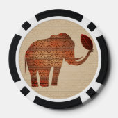 Elephant Tribal Kunstontwerp Poker Chips (Achterkant)