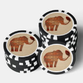 Elephant Tribal Kunstontwerp Poker Chips (Opstapeling)