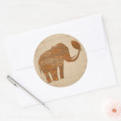 Elephant Tribal Kunstontwerp Ronde Sticker (Envelop)