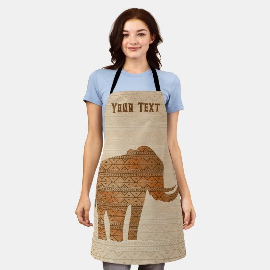 Elephant Tribal Kunstontwerp Schort (Gedragen)