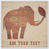 Elephant Tribal Kunstontwerp Sticker (Voorkant)