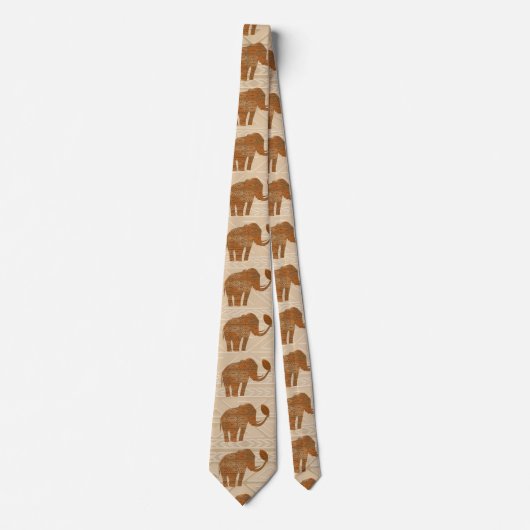Elephant Tribal Kunstontwerp Stropdas (Voorkant)