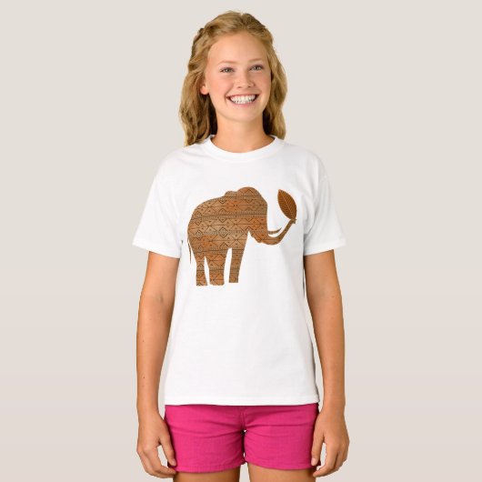 Elephant Tribal Kunstontwerp T-shirt (Voorkant volledig)