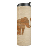Elephant Tribal Kunstontwerp Thermosbeker (Gedraaid links)