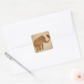 Elephant Tribal Kunstontwerp Vierkante Sticker (Envelop)