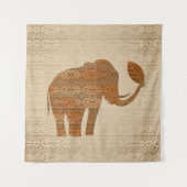 Elephant Tribal Kunstontwerp Wandkleed (Voorkant)