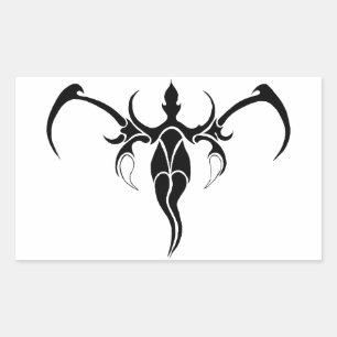 Elephant Tribal Tattoo - Zwart-wit Rechthoekige Sticker