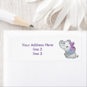 Eléphant Turquoise pourpre, Étiquettes de adresse  (En situation)