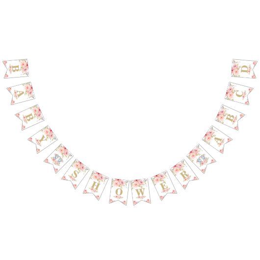 Elephant Twins Baby shower Bunting Flag Banner (Alle)