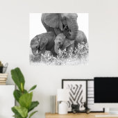 Elephant & Two Calves | Samburu Poster (Thuiskantoor)