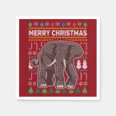 Elephant Ugly KerstSweater Wildlife Series Servetten (Voorkant)