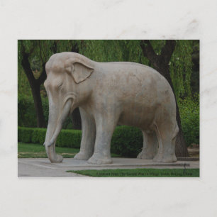 Elephant uit de heilige weg in Mings Tomb Briefkaart