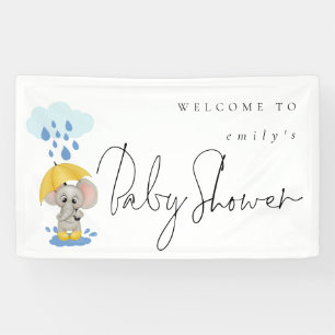 Elephant Umbrella Name Welcome to Baby shower Spandoek