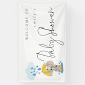 Elephant Umbrella Name Welcome to Baby shower Spandoek (Verticaal)