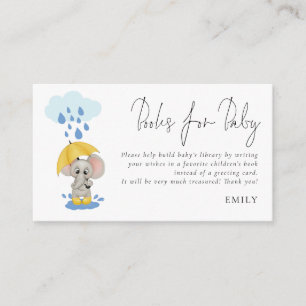 Elephant Umbrella Script Books for Baby shower Informatiekaartje
