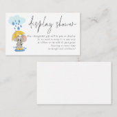 Elephant Umbrella Script Display Baby shower Informatiekaartje (Voorkant / Achterkant)